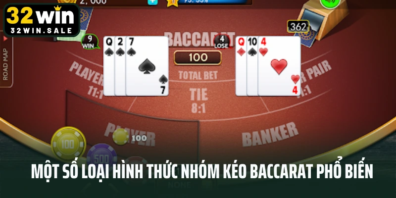Một số loại hình thức nhóm kéo baccarat phổ biến